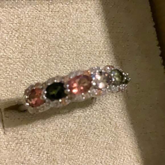 vintage Jtv docy814 9 ring .85CTW oval multi Tourmaline 50ctw round zirc… - Picture 2 of 8